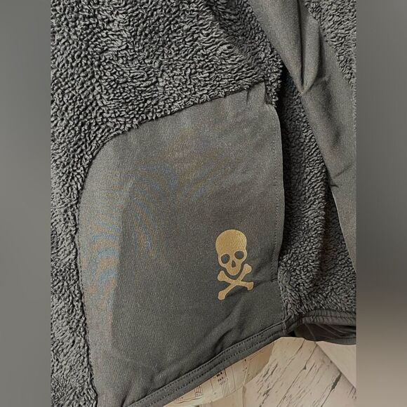 Nike Sherpa Fleece Pullover Sweatshirt Skull Black L - Picture 5 of 11